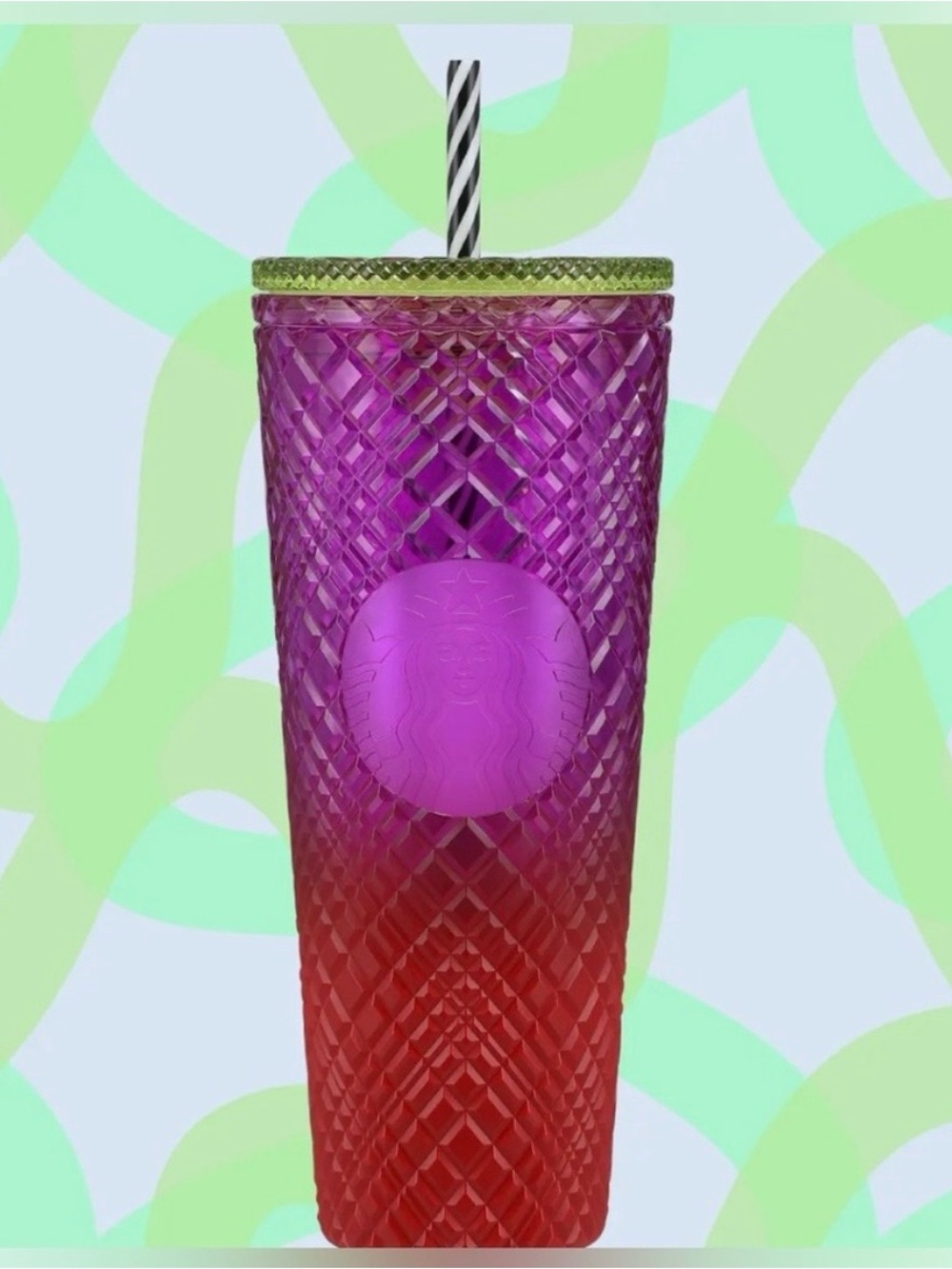 NWT She x Them Genstone Gradient Tumbler 24 oz Starbucks Gem Venti Cold Straw